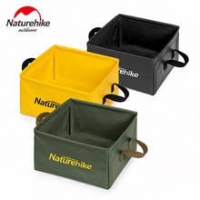 Naturehike-cubo de agua plegable para exteriores, barril de almacenamiento cuadrado portátil, caja de almacenamiento de viaje, Cubo de Camping duradero, 13L 2024 - compra barato