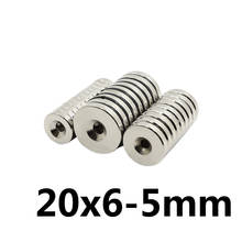 5/10/20PCS 20x6-5mm N35 Permanent NdFeB Strong Magnets 20*6mm Hole 5mm Round Countersunk Neodymium Magnetic Magnet 20*6-5mm 2024 - buy cheap