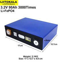 Liitokala-Paquete de batería LiFePO4 de 3,2 V, 90Ah, fosha de litio y hierro 3C 270A para baterías de motor de coche eléctrico de motocicleta, 12V 24v VR 2024 - compra barato