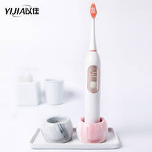 Soporte de cerámica para cepillo de dientes eléctrico, soporte para cepillo de dientes con patrón de mármol nórdico, suministros de baño 2024 - compra barato