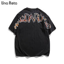Повседневные футболки Una Reta Harajuku, мужские летние футболки с коротким рукавом и принтом граффити, хлопковые свободные уличные футболки в стиле хип-хоп 2024 - купить недорого