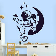 Space Astronaut Wall Decal Planet Stars Man Galaxy Moon Art Door Window Stickers Kids Bedroom Nursery Interior Decor Mural E433 2024 - buy cheap