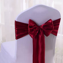 WedFavor 100pcs Satin Chair Ribbon Ties Banquet Satin Chair Bow Sash For Wedding Event Hotel Party Decoration 2024 - buy cheap