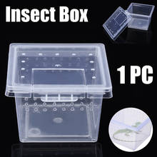 Caixa de plástico transparente para répteis, 1 peça, para reprodução de insetos, suprimentos para o transporte, caixa de alimentação 2024 - compre barato