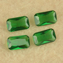 Wholesale 3x5~15x20mm 5A Green Color Nano Gems Loose Baguette Octangle Shape Cut Emeralds Synthetic Stone For Jewelry Making 2024 - buy cheap