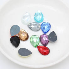 20p 13x18 Teardrop Color Foiled Flat Back faceted crystal Glass rhinestone Teardrop Gem Crystal Eye Facet jewelry making beads 2024 - buy cheap