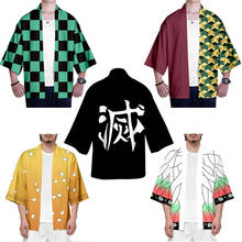 Tops Demon Slayer Kimetsu No Yaiba Tanjiro Kamado Tomioka Giyuu Cosplay costume for Men Women Cardigan Jackets Japanese Kimono 2024 - buy cheap