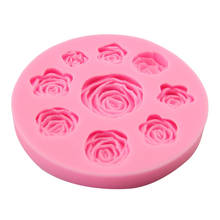 Nine roses flower silicone mold chocolate mousse sugar turning mold kitchen tools 2024 - buy cheap
