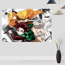 Custom Demon Slayer Poster Wall For Living Room Art Poster Decoration Canvas Fabric No Frame Morden Print Wall 0224 2024 - buy cheap