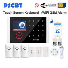 PSCBT-sistema de alarma inalámbrico para el hogar, kit de Sensor de seguridad antirrobo con teclado LCD táctil, WIFI, GSM, SIM, voz en inglés, ruso y español 2024 - compra barato