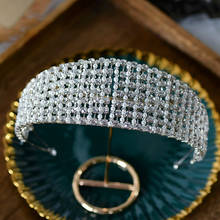 European Stunning Bridal Tiaras Headpieces Bride Headband Diadem Queen Wedding Hair Accessories 2024 - buy cheap