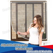 Регулируемый магнитный экран для окна, 70 см в ширину, противомоскитная сетка с полной рамой с простой установкой «сделай сам» 2024 - купить недорого