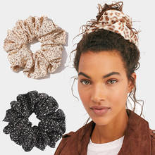 Boho Floral Ruched Elastic Hair Band Large Scrunchies Dot Elastic Hair Ring Ponytail Holder Women Hair Rope Hair Accessories 2024 - buy cheap