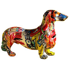 Cor dachshund cão criativo decoração para casa gabinete de vinho decorações de escritório decoração de mesa artesanato escultura tendência bonito 2024 - compre barato