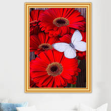 5d diy pintura diamante borboleta flor ponto cruz completo quadrado redondo bordado imitação de diamante mosaico imagem decoração presente 2024 - compre barato