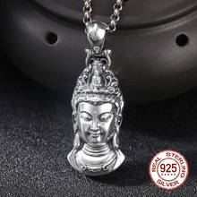 2020 Men Women Silver Pendant 100% Real 925 Sterling silver Jewelry Lucky Buddha Creative Guanyin Bodhisattva Necklace Pendant 2024 - buy cheap