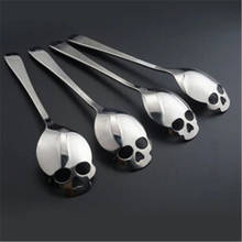 Stainless Steel coffee Scoop Skull shape dessert spoon Food grade ice cream candy tea spoon tableware Drop shipping 2024 - buy cheap