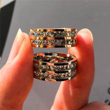 Anillo de compromiso de Plata de Ley 925 con piedra de circonita de cristal para mujer, sortija de compromiso de lujo, oro rosa 2024 - compra barato
