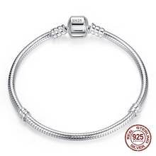 Pulseira fina de prata esterlina 90%, bracelete com pingentes macios, osso de cobra para mulheres e homens, presente de joia diy, 925 de desconto 2024 - compre barato