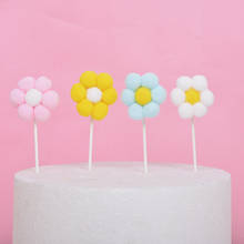 Decorações para bolo de feliz aniversário, decorações de bolo macias com pompom e flores, chá de bebê, faça você mesmo, decoração de festas e celebração 2024 - compre barato