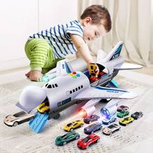 Aeronave de brinquedo para crianças, avião de brinquedo para simulação de história musical, pista de inércia, tamanho grande, passageiros, avião de brinquedo 2024 - compre barato
