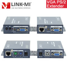 LINK-MI ps 2 kvm vga extensor 100m 200m 300m sobre cat5/5e/6 rj45 utp cabo suporte vga usb teclado e mouse 2024 - compre barato