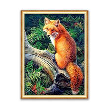 Animal Fox DIY Embroidery Cross Stitch 11CT Kits Needlework Craft Set Printed Canvas Cotton Thread Home Decoration Hot Sell Room 2024 - buy cheap