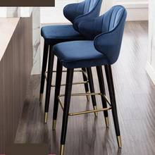 Light Luxury Solid Wood Bar Chair American Country High Chair Nordic Bar Chair Fashion Modern Italian Velvet High Stool 2024 - купить недорого