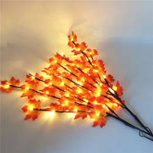 20 LED simulación orquídea Hojas de arce rama luz romántica florero relleno flor sauce rama luz Navidad vacaciones Decoración 2024 - compra barato