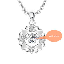 Cherry Flower Snowflake Smart Cubic Zirconia Silver Color Necklace For Women Luxury Long Trendy Fashion Dainty Jewelry 2024 - buy cheap