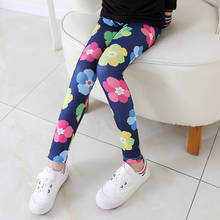 2021 Kids Girls Leggings Spring Summer Flower Printed Children Trousers Girl Casual Pencil Pants Cute Toddler Leggings 3-13 Year 2024 - buy cheap