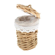 Miniature Bamboo Basket Box, Country Basket, Handmade Dollhouse Decoration Ornaments, 1:12 Scale, for Children Over 3 Years Old 2024 - buy cheap