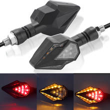 Pair Arrow LED Motorcycle Turn Signals Indicator Sequential Dual Color Universal Signal Lamp for Yamaha Suzuki Scooter Kawasaki 2024 - buy cheap