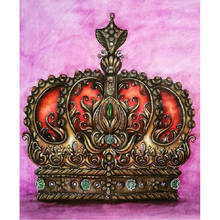 Алмазная 5d Вышивка «сделай сам», картина с полными стразами, вышивка крестиком, корона, полноразмерный мозаичный узор, вышивка, украшение для дома 2024 - купить недорого