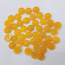 fashion 4 6 8 10 12MM yellow Natural Stone beads round cabochon for jewelry making Ring accessories 50Pcs Free shipping no hole 2024 - buy cheap