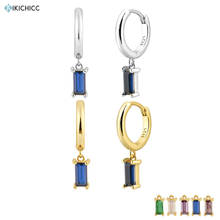 Kikichicc 925 Sterling Silver Crystal Blue Zircon Drop Earring Dangle Crystal Pendiente Piercing Ohrringe Jewelry For Party Girl 2024 - buy cheap