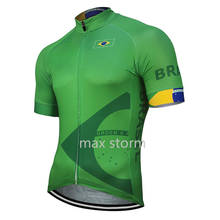 Camiseta de ciclismo para hombre, ropa de carreras de manga corta, color verde, personalizada, Brasil, 2021 2024 - compra barato