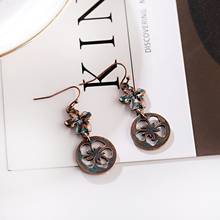 2019 Vintage Round Flower Dangle Earrings Female Ethnic Jewelry Brinco Tibetan Earrings For Women Hangers 2024 - buy cheap