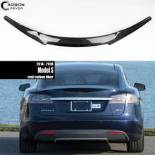 Fibra de carbono traseiro tronco tampa spoiler asa do carro para tesla modelo s 2024 - compre barato