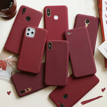 Vinho Vermelho Fosco Caixa Do Telefone Para xiaomi redmi note 8 7 6 5 4 pro 8a 7a 6 6A 5 5A 5 PLUS 4A 4X S2 K20 SILICONE MACIO Tpu Capa 2024 - compre barato