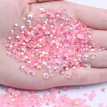 Resin Rhinestones Pink AB Color 2mm-6mm 10000-50000pcs Round Flatback Glue On Strass Beads For Jewelry Making DIY Decorations 2024 - buy cheap