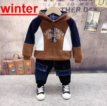 Boys Girls Clothing Sets Children's Winter Clothes Baby Boy's Girl's Kids Suits Tracksuits Hoodies Sweatshirts + Thickened jeans 2024 - buy cheap
