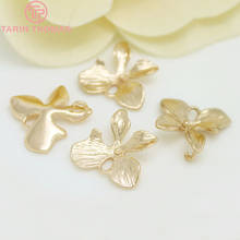 6PCS 16MM 24K Champagne Gold Color Plated Brass Flower Charms Pendants High Quality Diy Jewelry Accessories 2024 - buy cheap