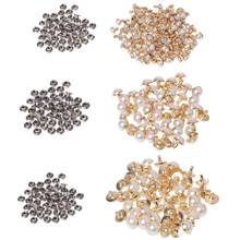 100x Imitation Pearls With Rivets Studs Leather Bag Shoes Clothes Crafts Decor Dropship 2024 - buy cheap