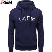 REM Excavator Men LONG Sleeve Cotton Heartbeat of Excavator Man Clothing Camisetas Hoodies, Sweatshirts 2024 - buy cheap