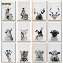 Cartazes de decoração para quarto de crianças, imagem de animais pretos e brancos, girafa, zebra, animais, tela 2024 - compre barato