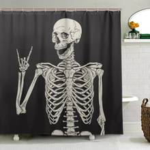 Rock And Roll Skull Skeleton Shower Curtains Polyester Waterproof Mildew Proof Day Of Dead Skeleton Bath Curtain For Bathroom 2024 - buy cheap
