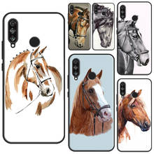 Funda de caballo pintado para Huawei P40 Lite P20 P30 Pro Nova 5T P Smart 2019, Honor 20 10 X Lite 8X 10i 2024 - compra barato