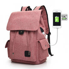 Mochila escolar feminina para adolescentes, mochila de viagem com carregador usb para laptop 2024 - compre barato