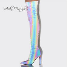 Arden Furtado-zapatos de tacón de aguja para mujer, botas altas con cremallera por encima de la rodilla, de cuero con personalidad, para invierno 2024 - compra barato